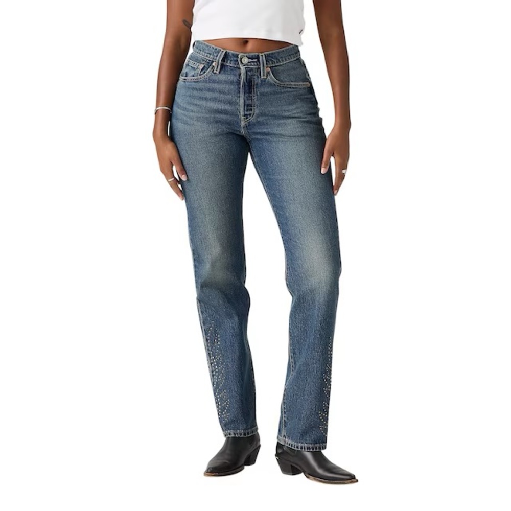 Levi’s 501 Curvy Straight Jeans NWT Size 24x30 High Rise Medium Indigo